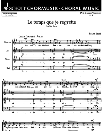 3 deutsche Chansons — Franz Biebl