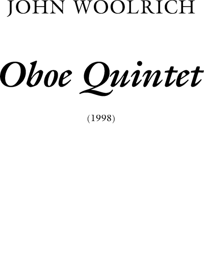 Oboe Quintet — John Woolrich