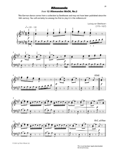 Allemande (from '12 Allemandes, WoO 81 No. 2') — 贝多芬