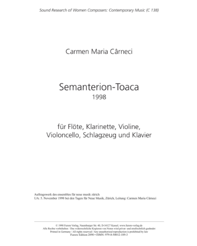 Semanterion - Toaca — Carmen Maria Cârneci