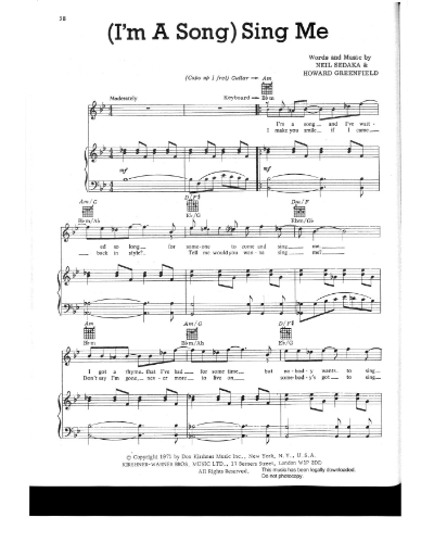 (I'm A Song) Sing Me — Neil Sedaka