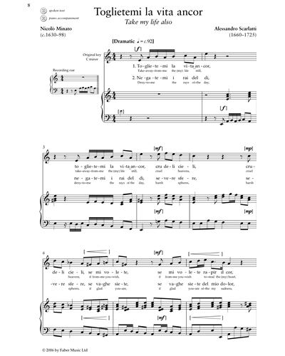 Toglietemi la vita ancor — Nicolò Minato