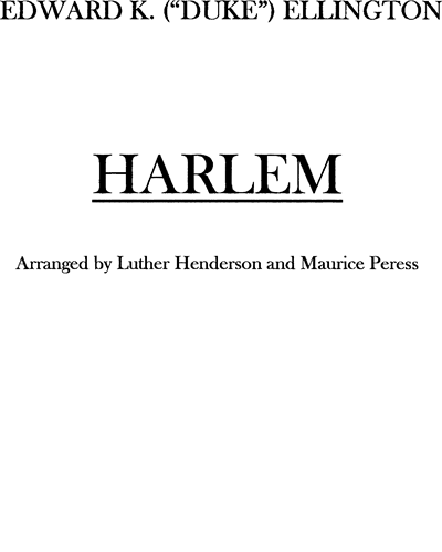 Harlem — 艾灵顿公爵