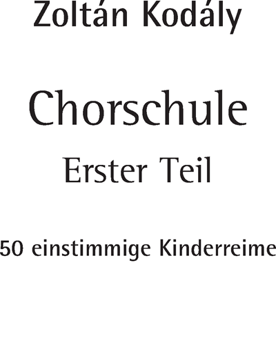 Chorschule, Band 1 — 柯达伊