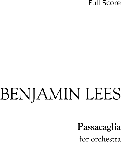 Passacaglia — Benjamin Lees