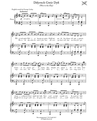 Difyrwch Gwyr Dyfi (Woe to the Day) — 传统