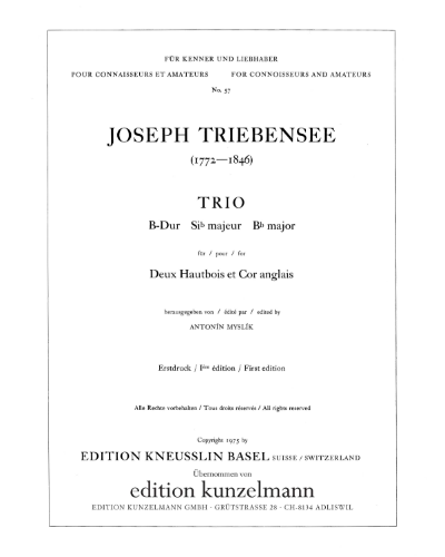 Trio in B-flat major — Joseph Triebensee