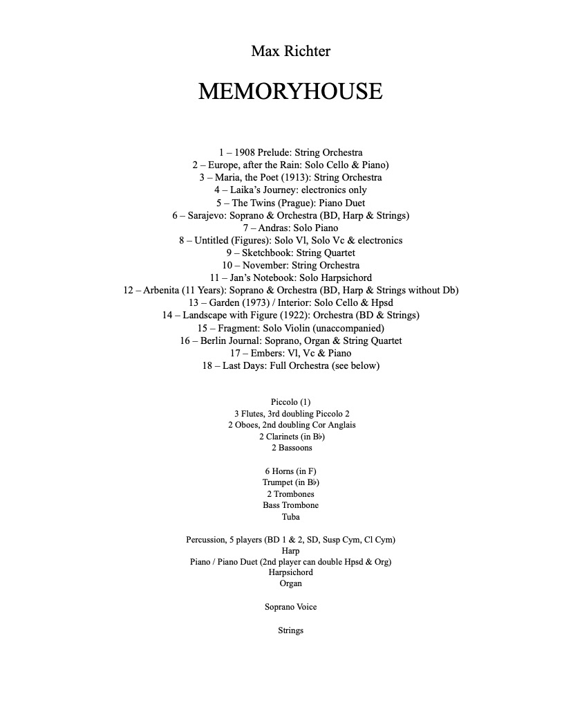 Memoryhouse — 马克斯·里希特
