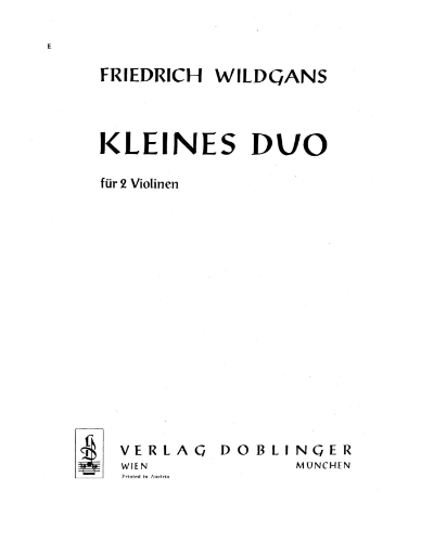 Kleines Duo — Friedrich Wildgans
