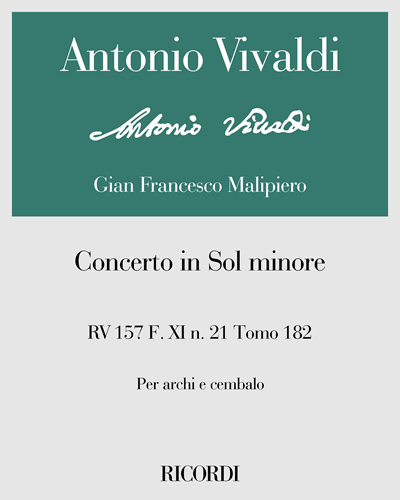 Concerto in G minor, RV 157, F. XI No. 21, Vol. 182 — Antonio Vivaldi