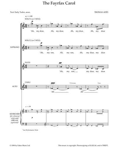 The Fayrfax Carol — Jonathan Dove