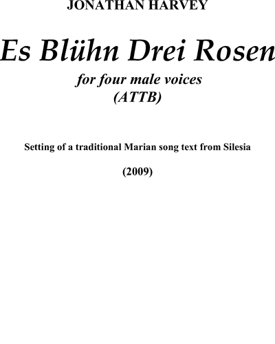 Es Blühn Drei Rosen — 乔纳森·哈维