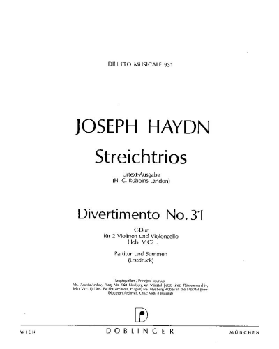 String Trio No. 31 in C major, Hob. V:C2 — 海顿