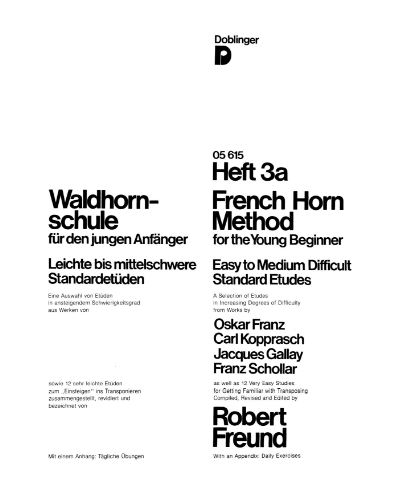 French Horn Method for the Young Beginner, Book 3a — Robert Freund