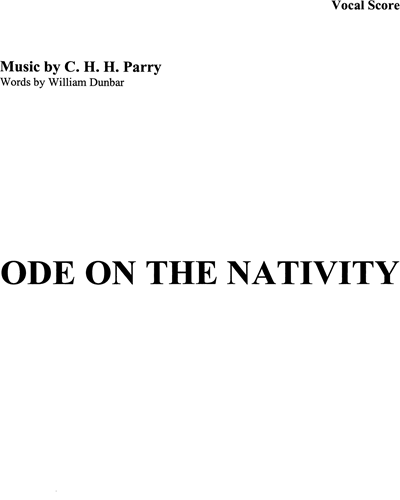 Ode on the Nativity — 休伯特·帕里