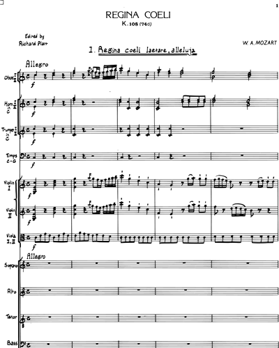 Regina Coeli, K. 108 (74d) — 莫扎特