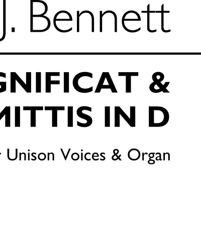 Magnificat and Nunc Dimittis in D — George John Bennett