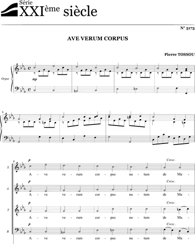 Ave verum Corpus - Tossou - SATB — Pierre Tossou
