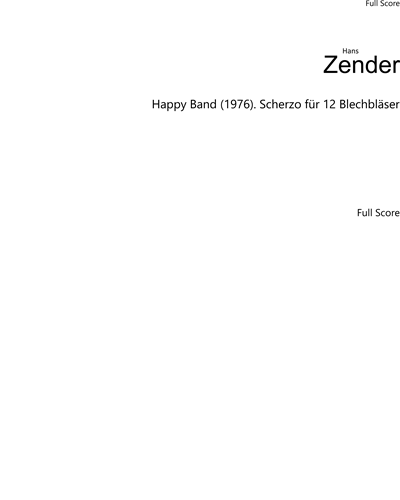 Happy Band (1976). Scherzo for 12 Brass Instruments — 汉斯·岑德
