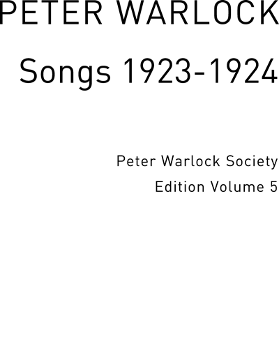 Songs 1923-1924, Vol. 5 — Peter Warlock