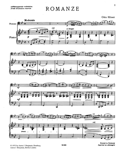 Romance for Piano & Trombone — Otto Hoeser