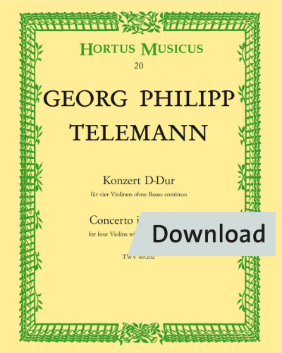 Concerto for four Violins without Basso continuo in D major, TWV 40:202 — 泰勒曼