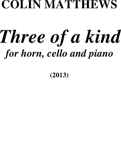 Three of a Kind — Colin Matthews