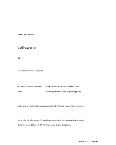 self-aware — Jarkko Hartikainen