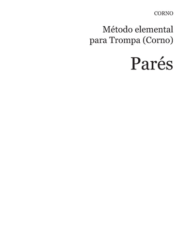 Elementary Method for Horn — Gabriel Parés