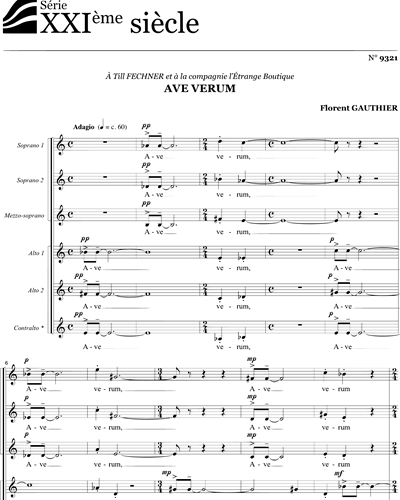 Ave Verum - Gauthier - SSSAAA — Florent Gauthier