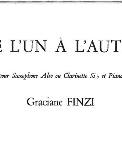 De l'Un à l'Autre — Graciane Finzi