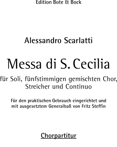 Messa di Santa Cecilia — 亚历山德罗·斯卡拉蒂
