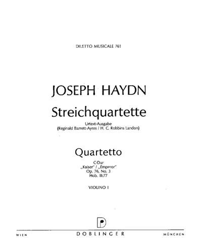 String Quartet in C major, op. 76/3, 'Emperor' — 海顿