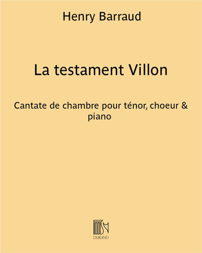 La testament Villon — Henry Barraud