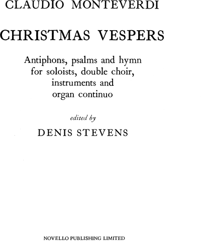 Christmas Vespers, opp. 205-206 — 蒙特威尔第