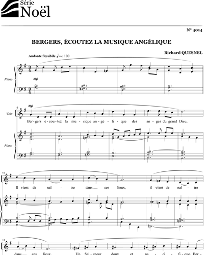 Bergers, écoutez l'angélique musique — Richard Quesnel