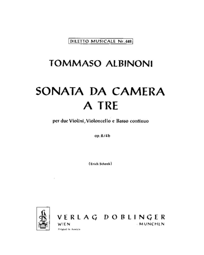 Sonata da Camera in B-flat major, op. 8/4b — Tomaso Albinoni