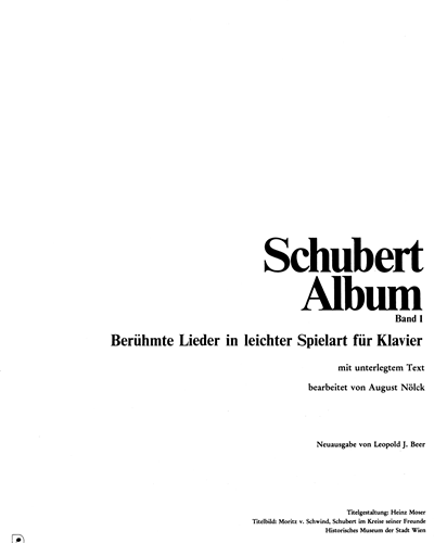 Berühmte Lieder in leichter Spielart, Volume 1 — 舒伯特