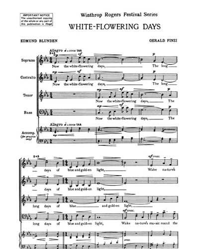 White-Flowering Days, op. 37 — Gerald Finzi