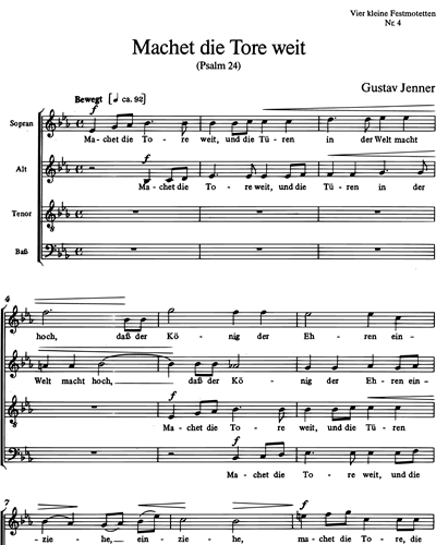 Vier kleine Festmotetten — Gustav Jenner