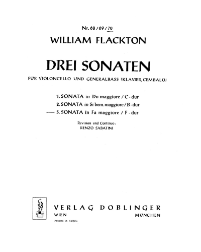 Sonata No. 3 in F major — William Flackton