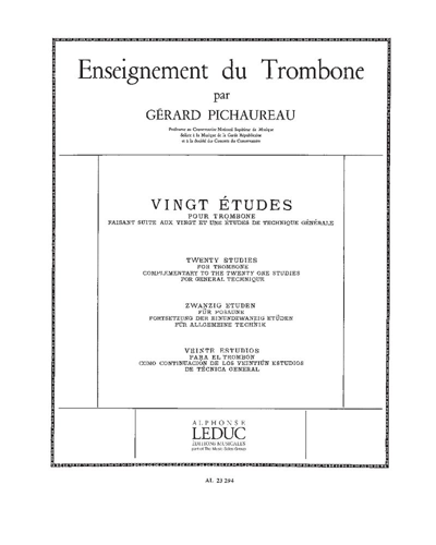 Twenty Études for Trombone — Gérard Pichaureau
