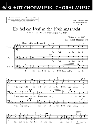 Zwei Volkslieder — Kurt Hessenberg