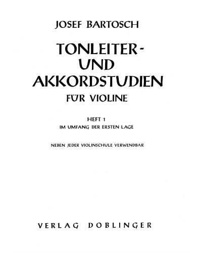Scale and Chord Studies Book 1 — Josef Bartosch