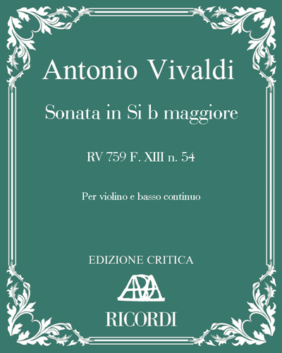 Sonata in B-flat major, RV 759, F. XIII no. 54 — Antonio Vivaldi