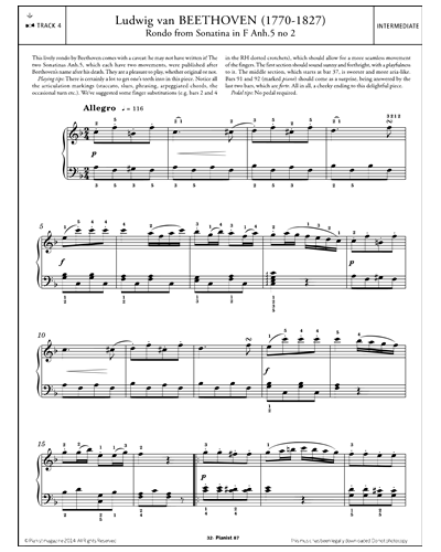 Rondo (from 'Sonatina in F', Anh. 5 No. 2) — Ludwig van Beethoven