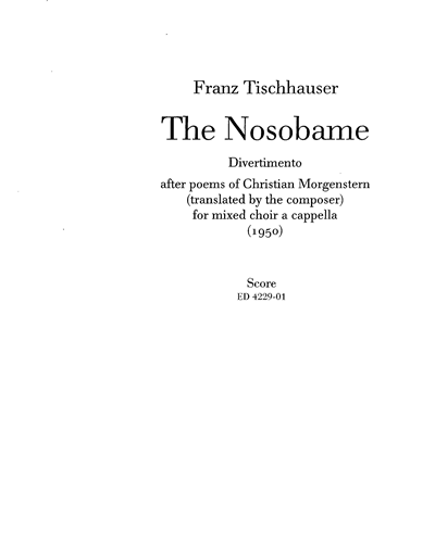The Nosobame — Franz Tischhauser