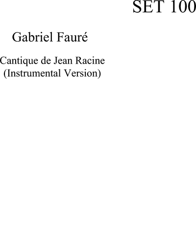 Cantique De Jean Racine [Instrumental Version] — 福雷