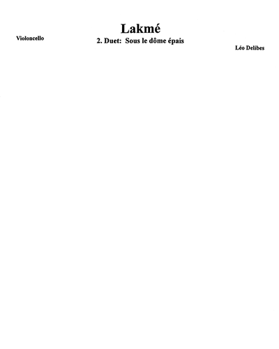 Sous le dôme épais de jasmin (Flower Duet) — 德里布