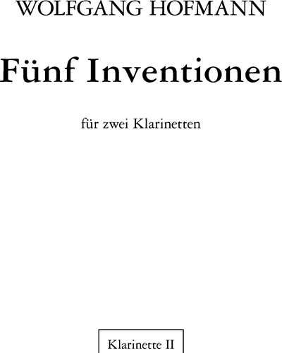 Five Inventions — Klaus Hofmann